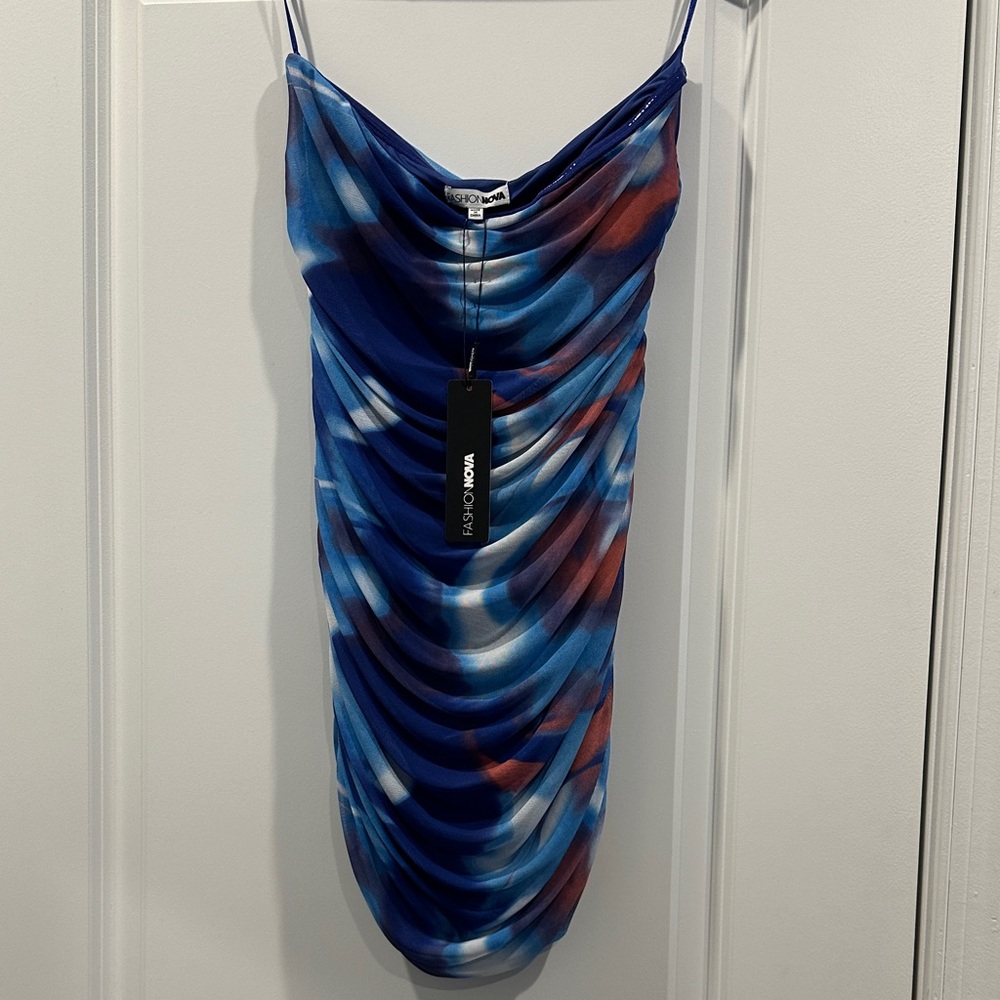 Fashion Nova Ruched Dress, Size M